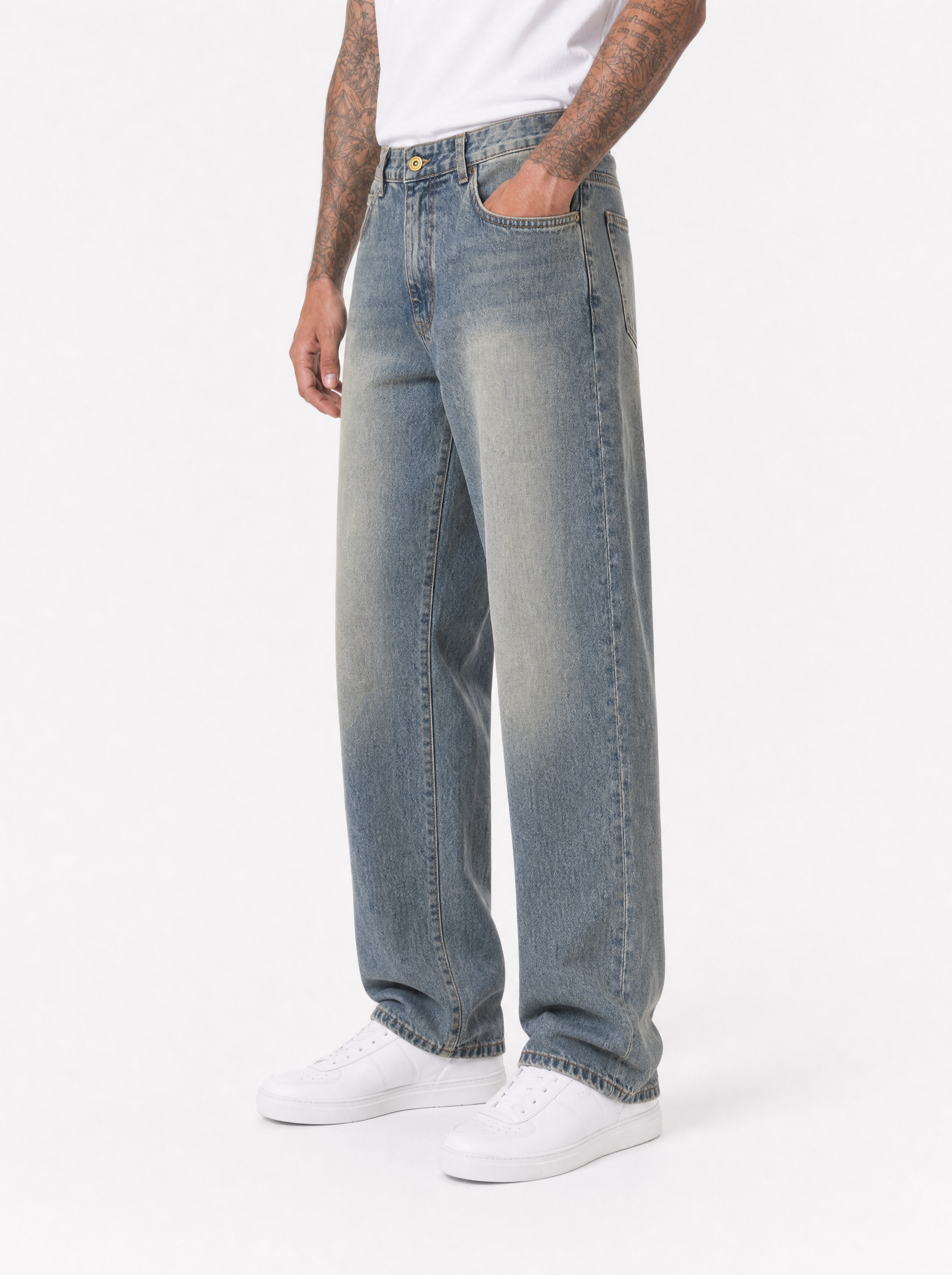 SARADA jeans baggy fit sabbiato