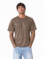 T-shirt in filo di scozia tortora SH760