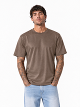 T-shirt in filo di scozia tortora SH760