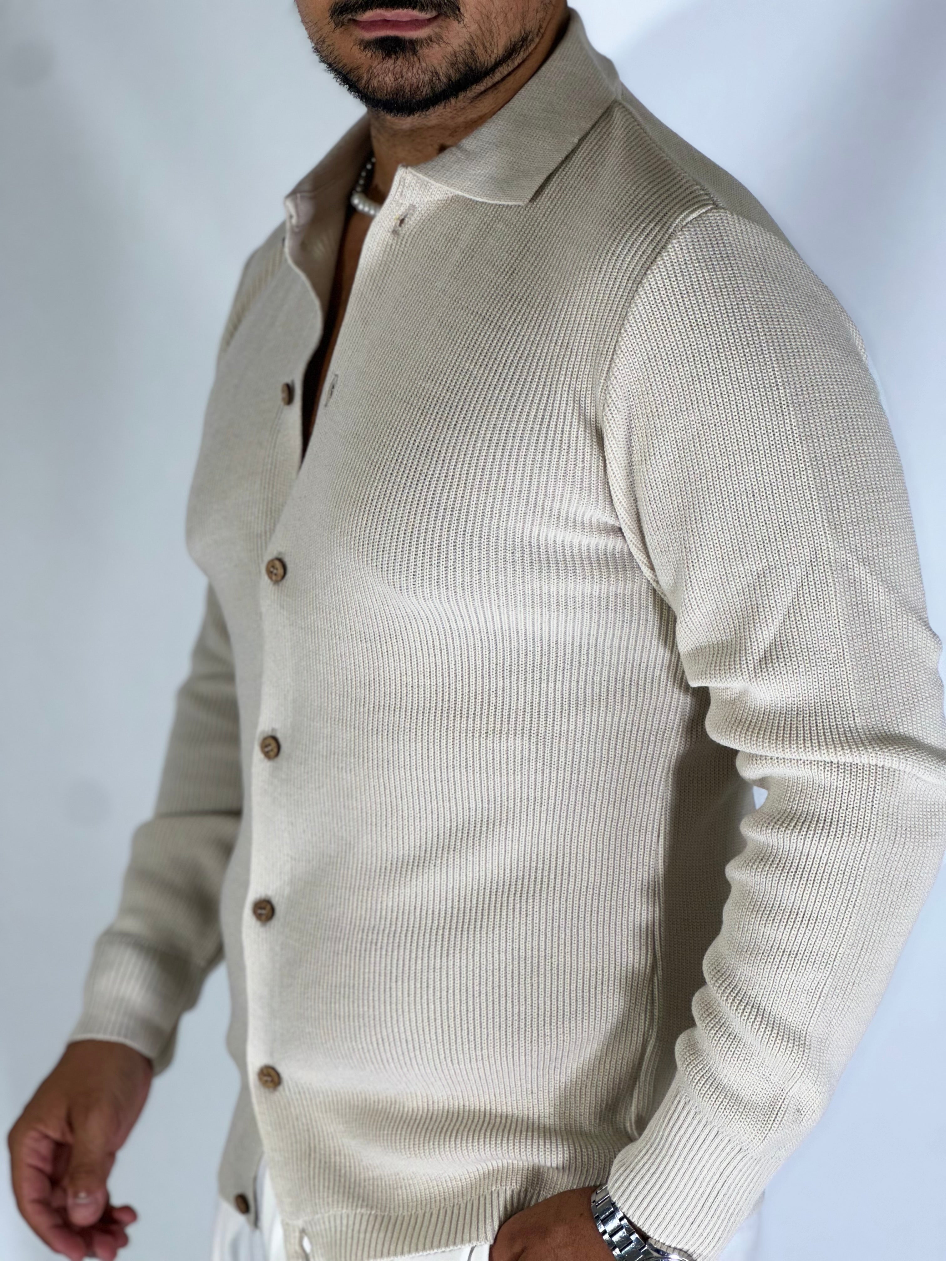 Giacca camicia crema SER122