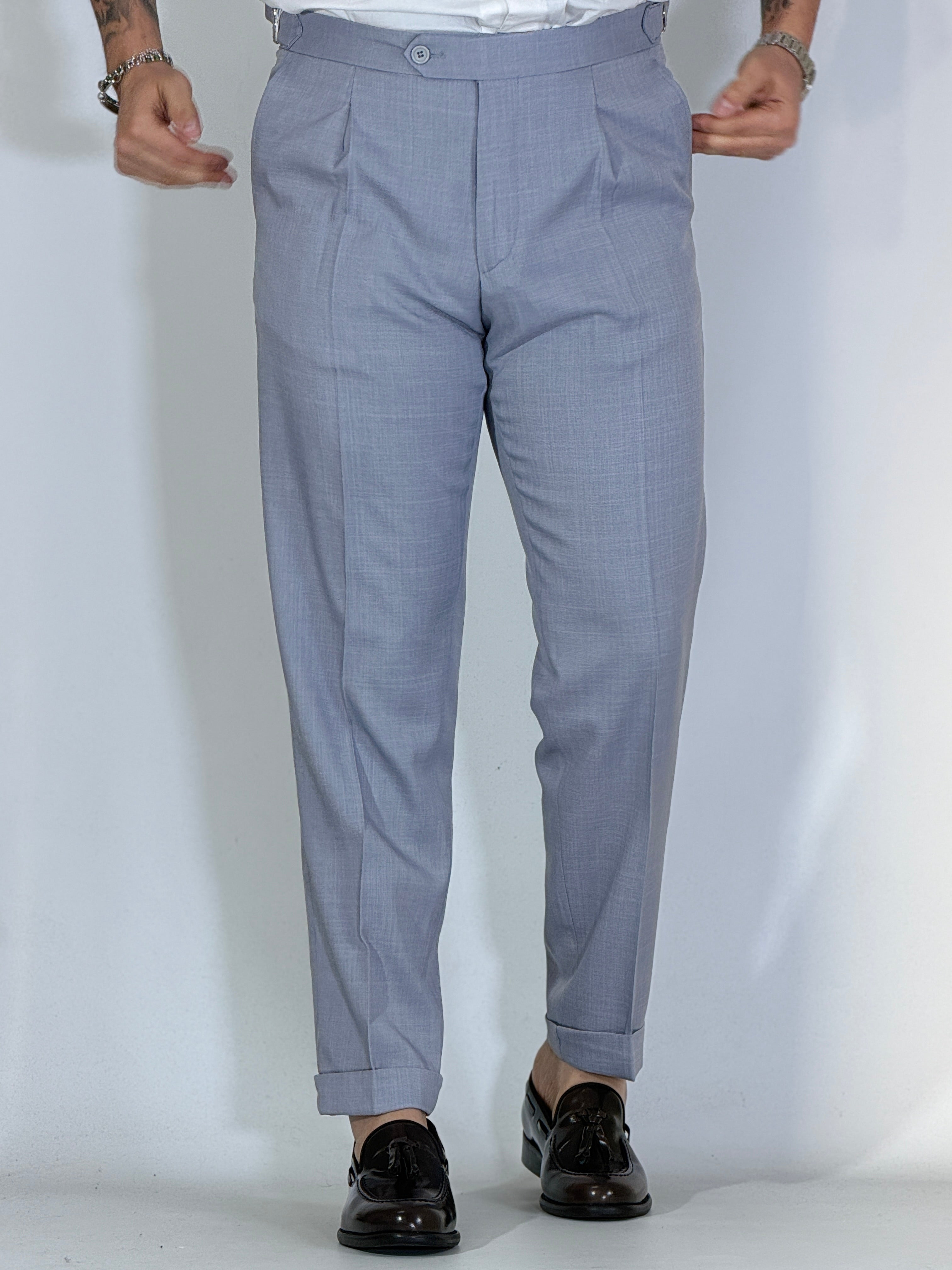 Pantalone con fibbie Migliaccio grigio Spencer