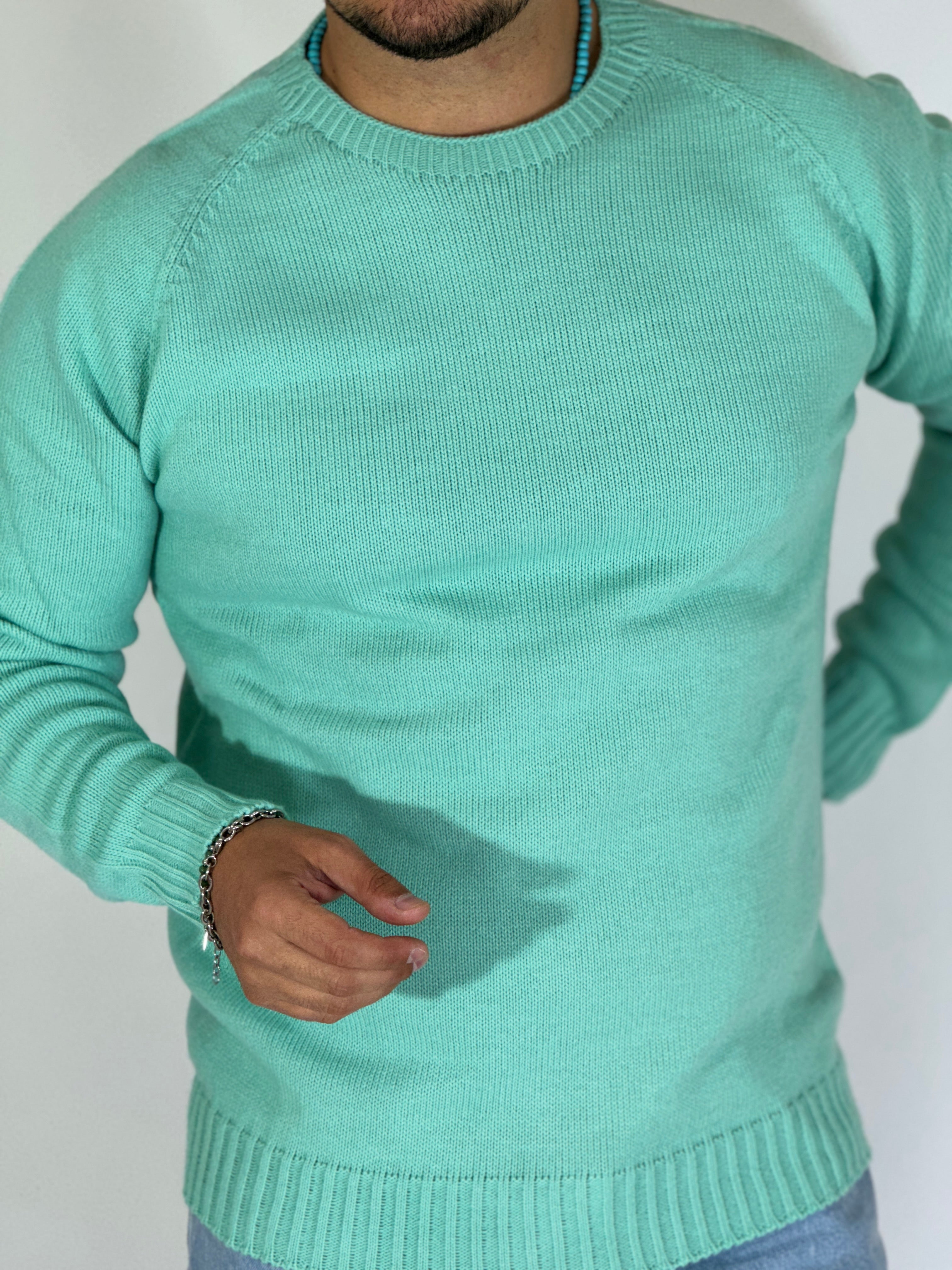 Maglione rasato acqua marina SILVA