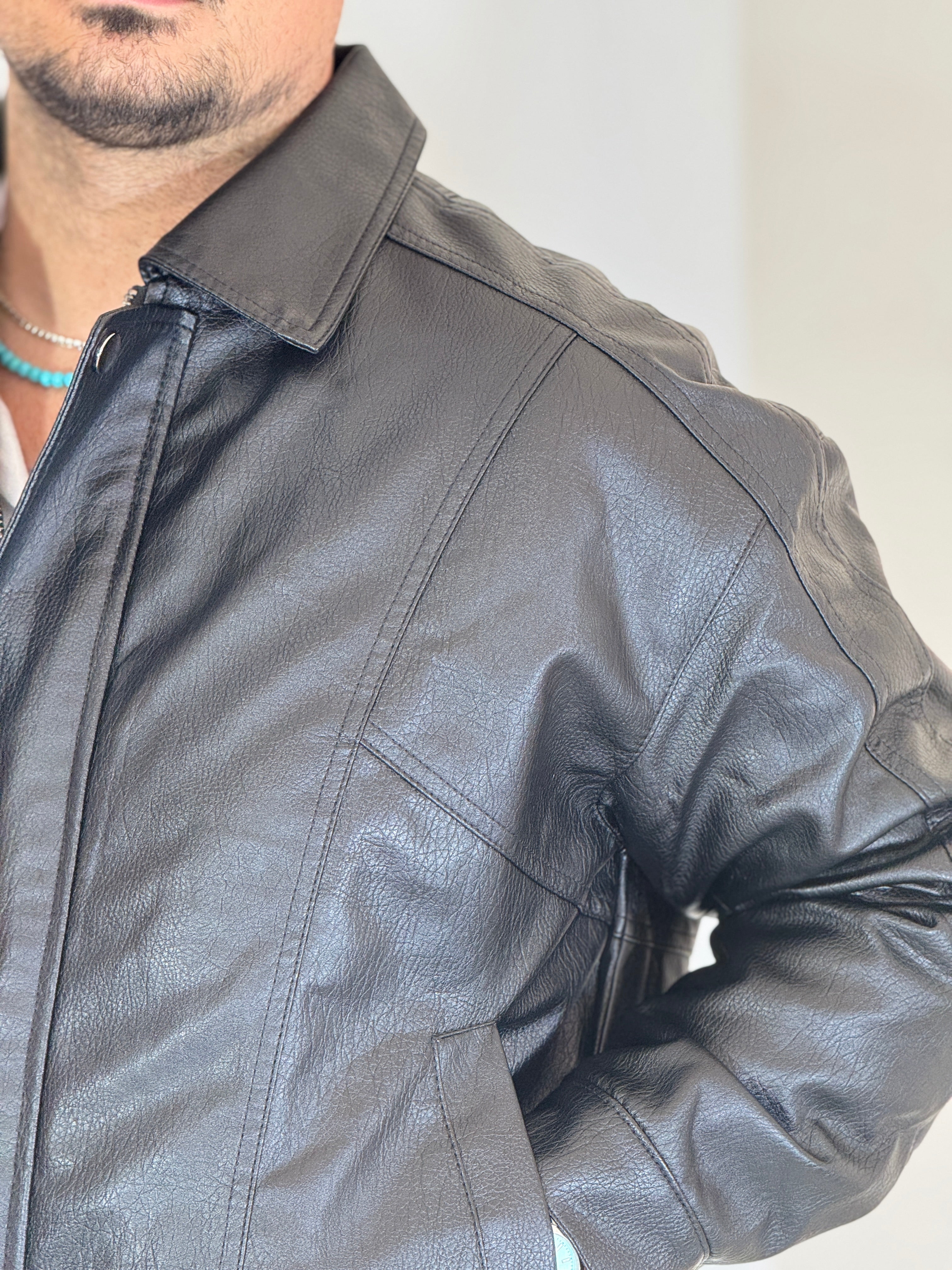 Giubbino eco-pelle nero 88510-9
