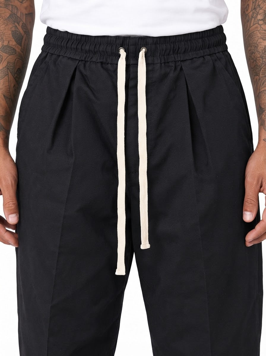 QUENTIN Pantalaccio japan con pinces nero