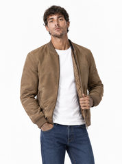 Giubbino eco-camoscio khaki ZM5302