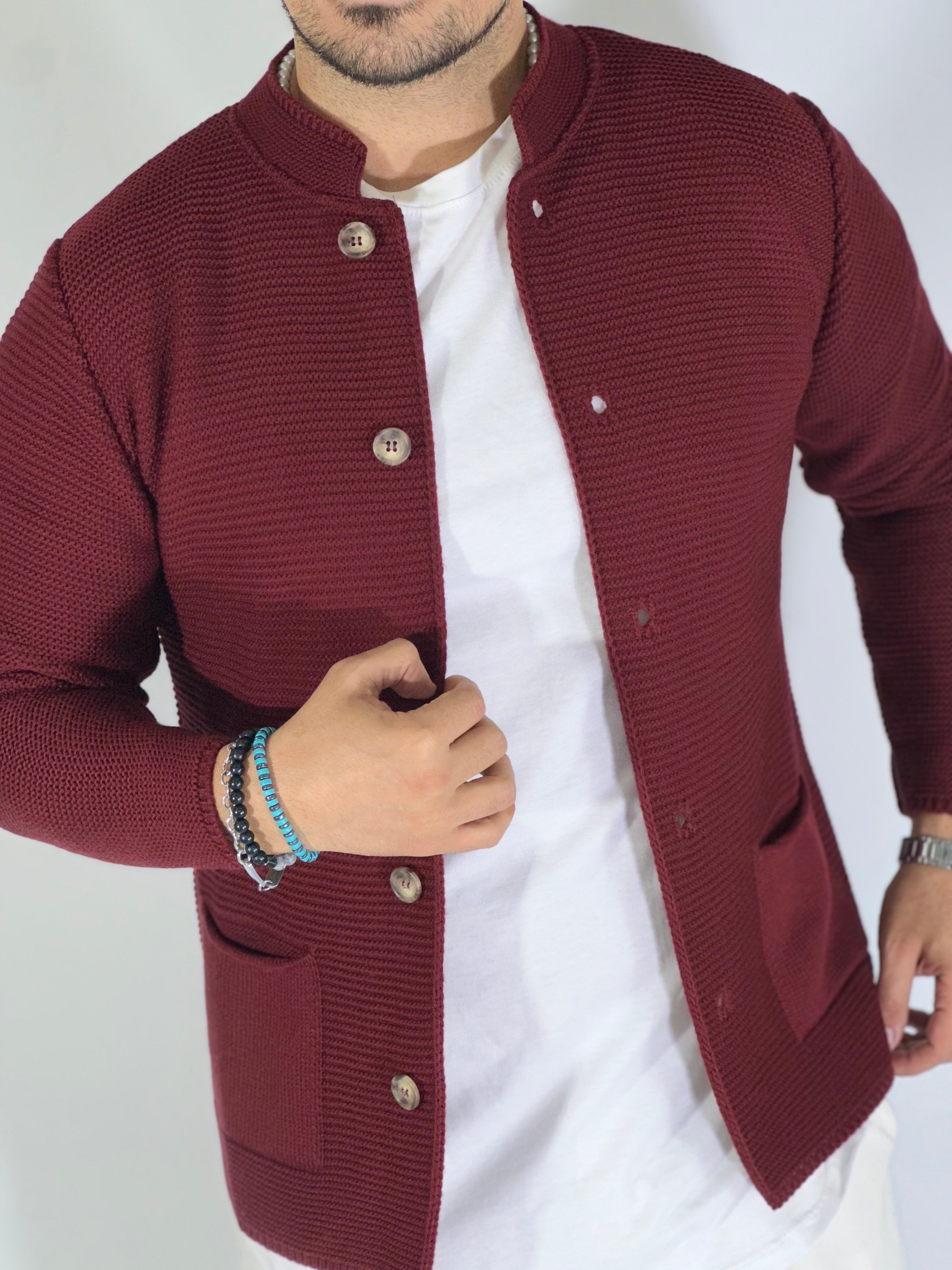 Cardigan coreano invernale bordeaux  AK7712124