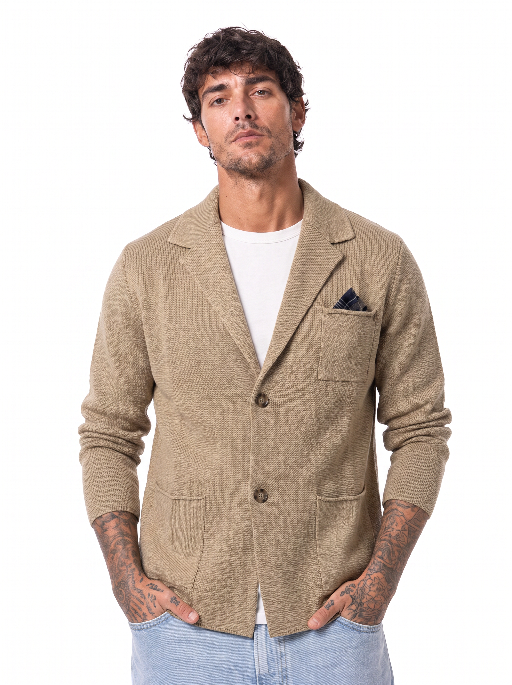 PARKER cardigan pochette beige