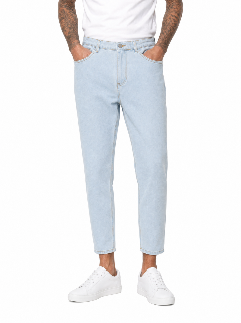 Jeans carrot fit chiaro pulito MRC10