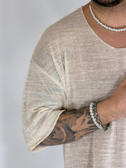T- shirt scollata beige SHIBUYA