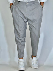 Nomad · Pantalone carrot con pince grigio chiaro