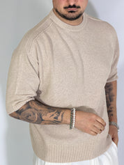 T-shirt boxi cropped beige PACIFIC