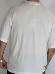 T-shirt a coste panna HERMANO