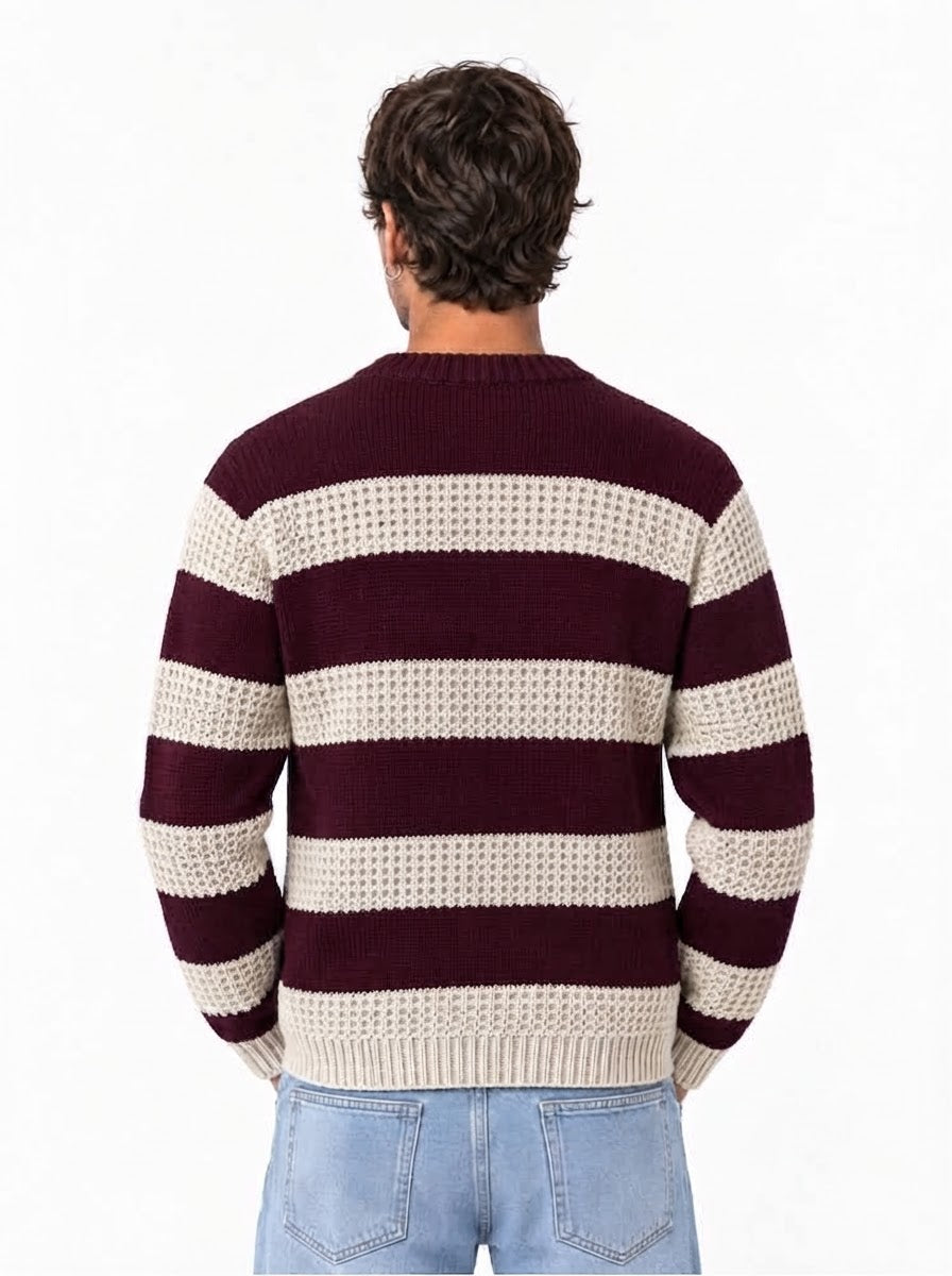 TECLA Cardigan ricamato bordeaux/sabbia