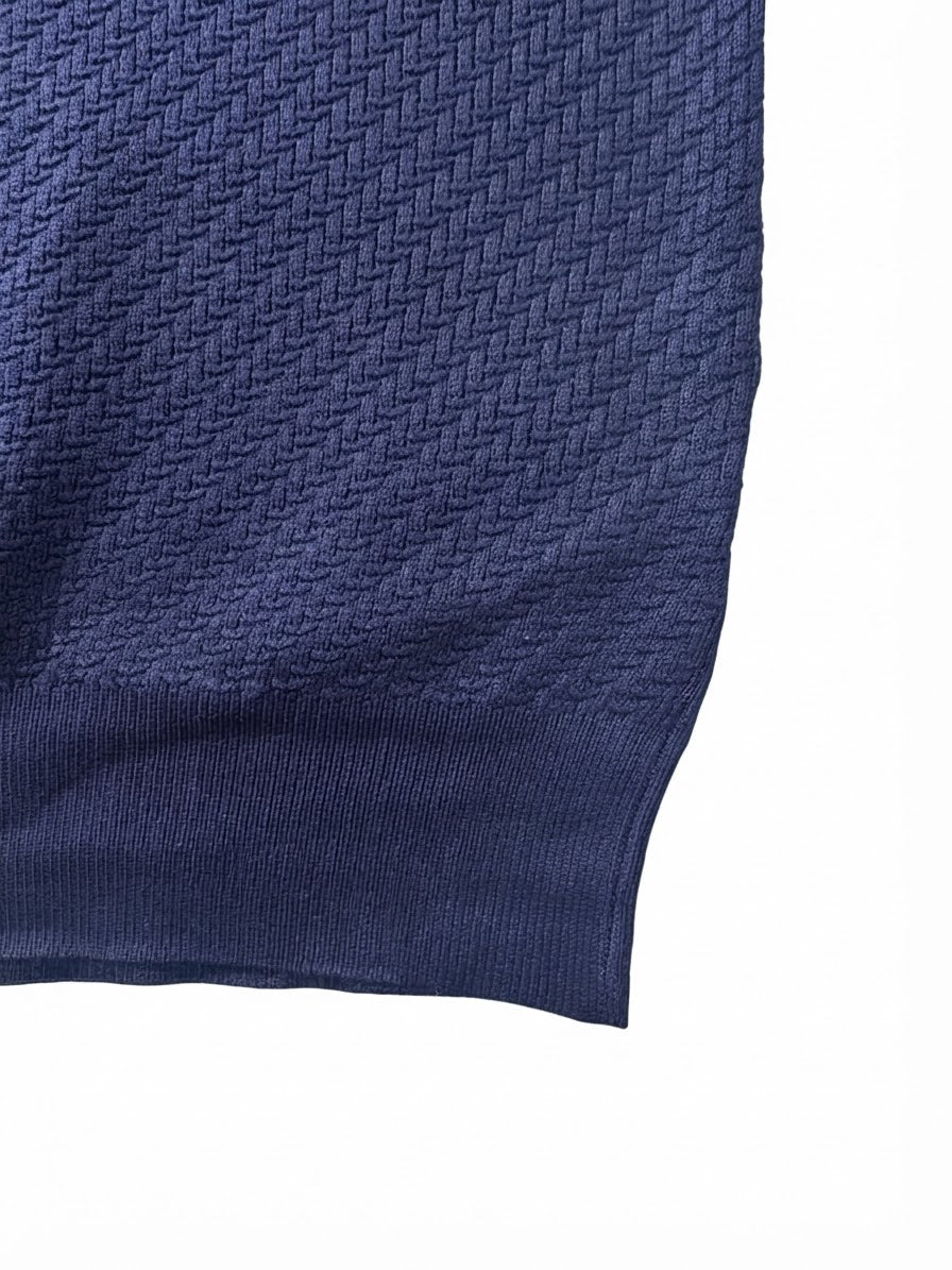 Maglia lupetto zip blu M886