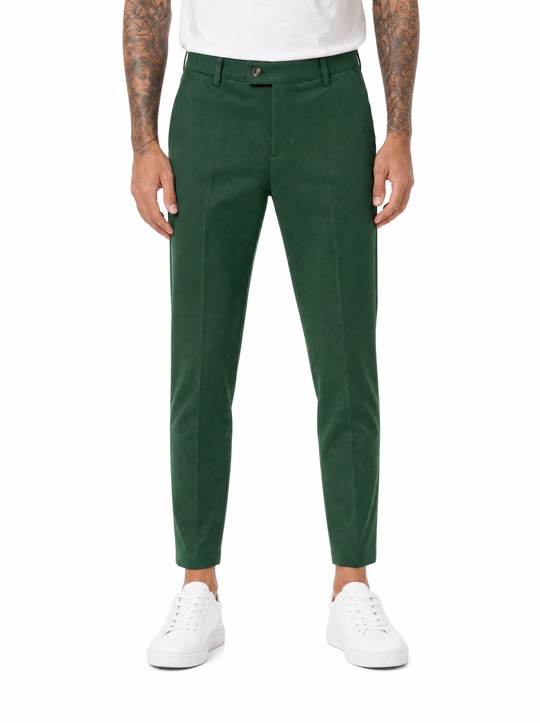Pantalone abbottonatura laterale verde ADFS31