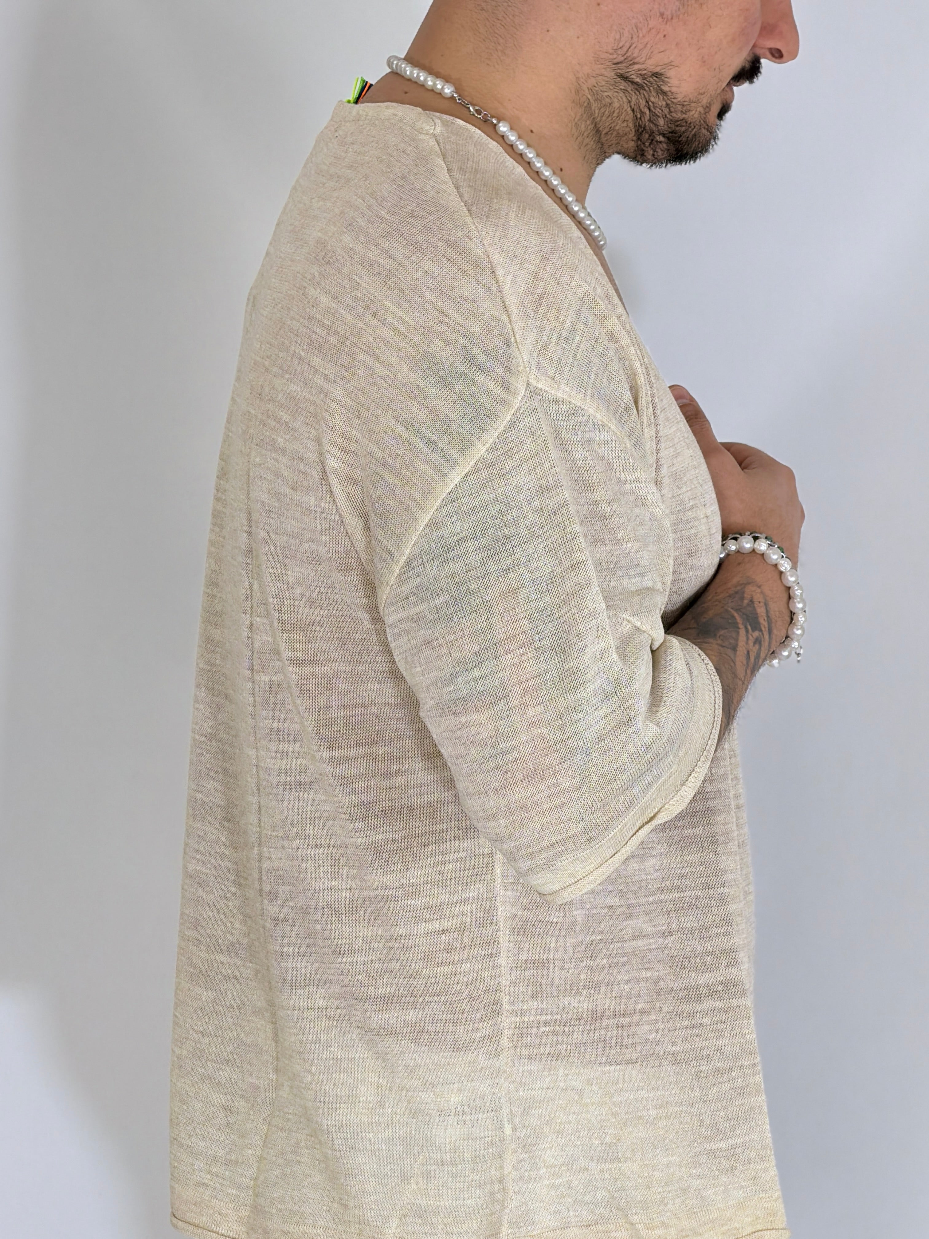 T- shirt scollata beige SHIBUYA
