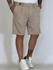 Bermuda con fibbie beige LA PLAZ