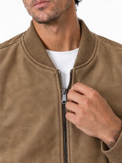 Giubbino eco-camoscio khaki ZM5302