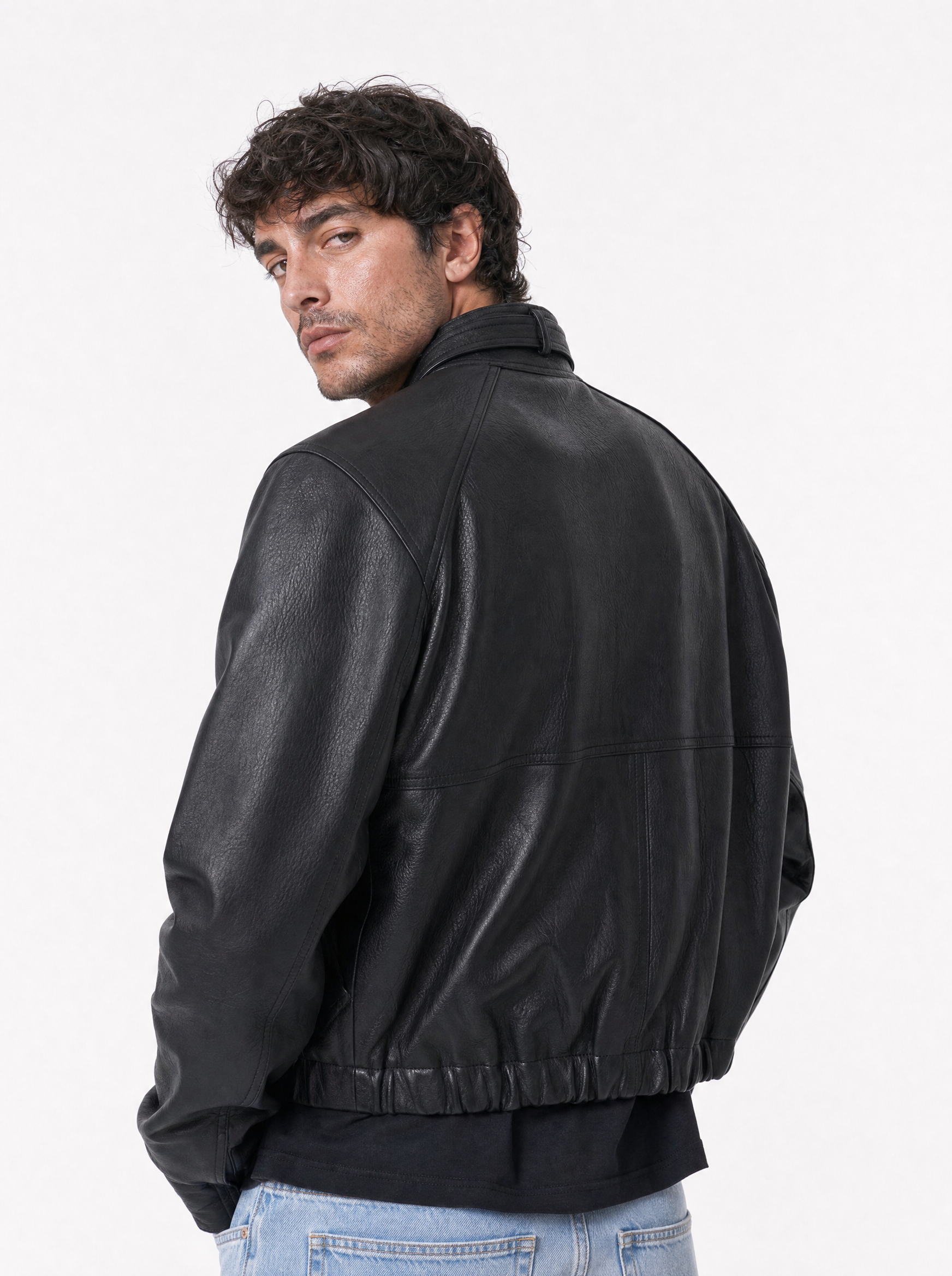 Giubbino eco-pelle nero XH8971-9