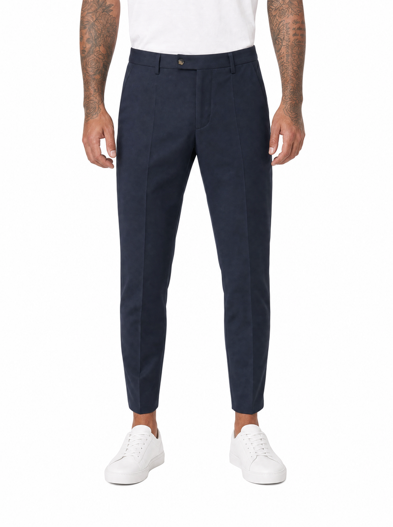 Pantalone abbottonatura laterale blu ADFS31