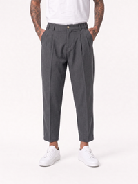 NOMAD AD45 Pantalone carrot con pince grigio scuro