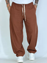 Pantalaccio in lino balloon cioccolato KANTO
