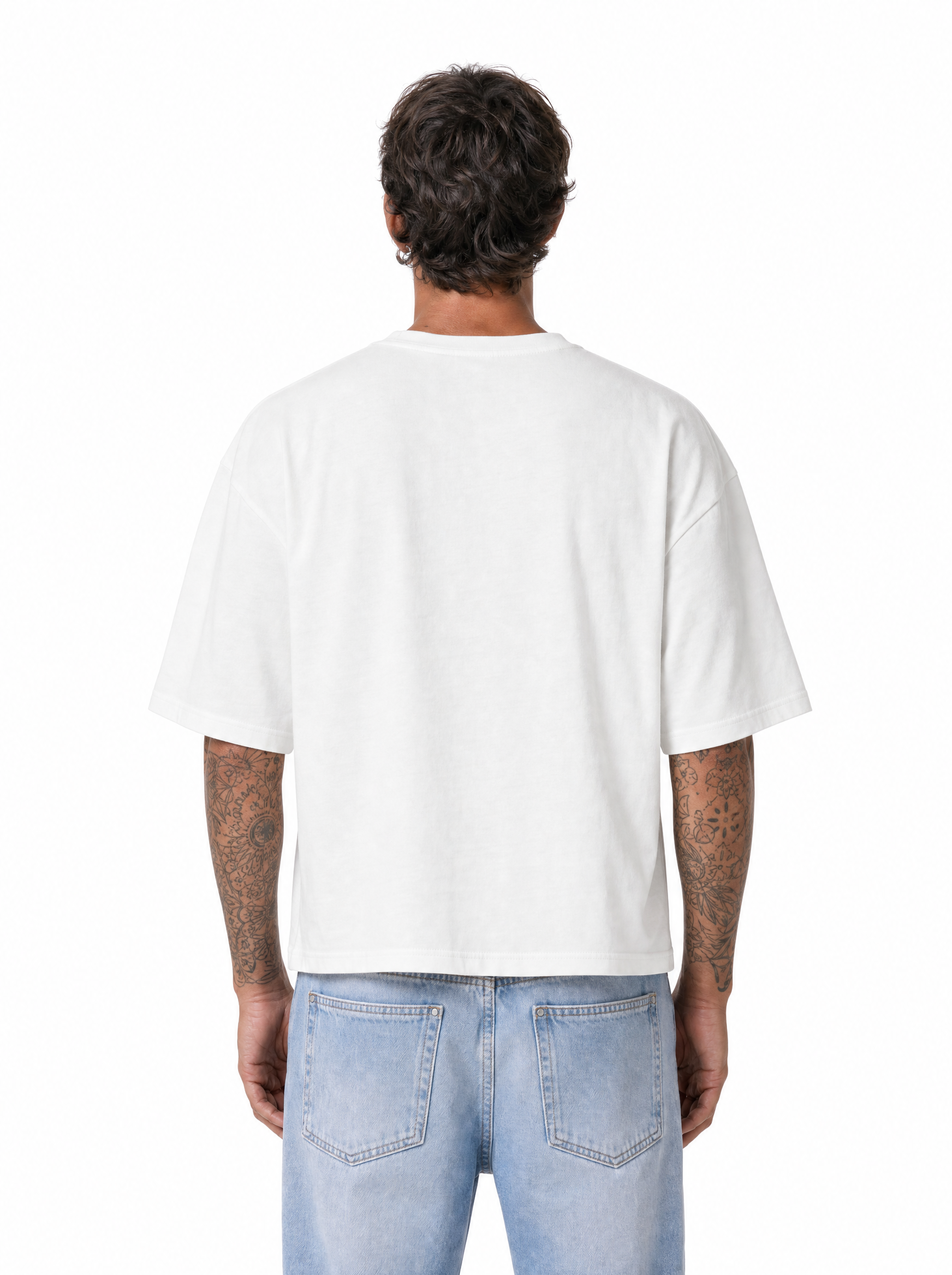 STEPHEN T-Shirt cropped manica a tre quarti panna