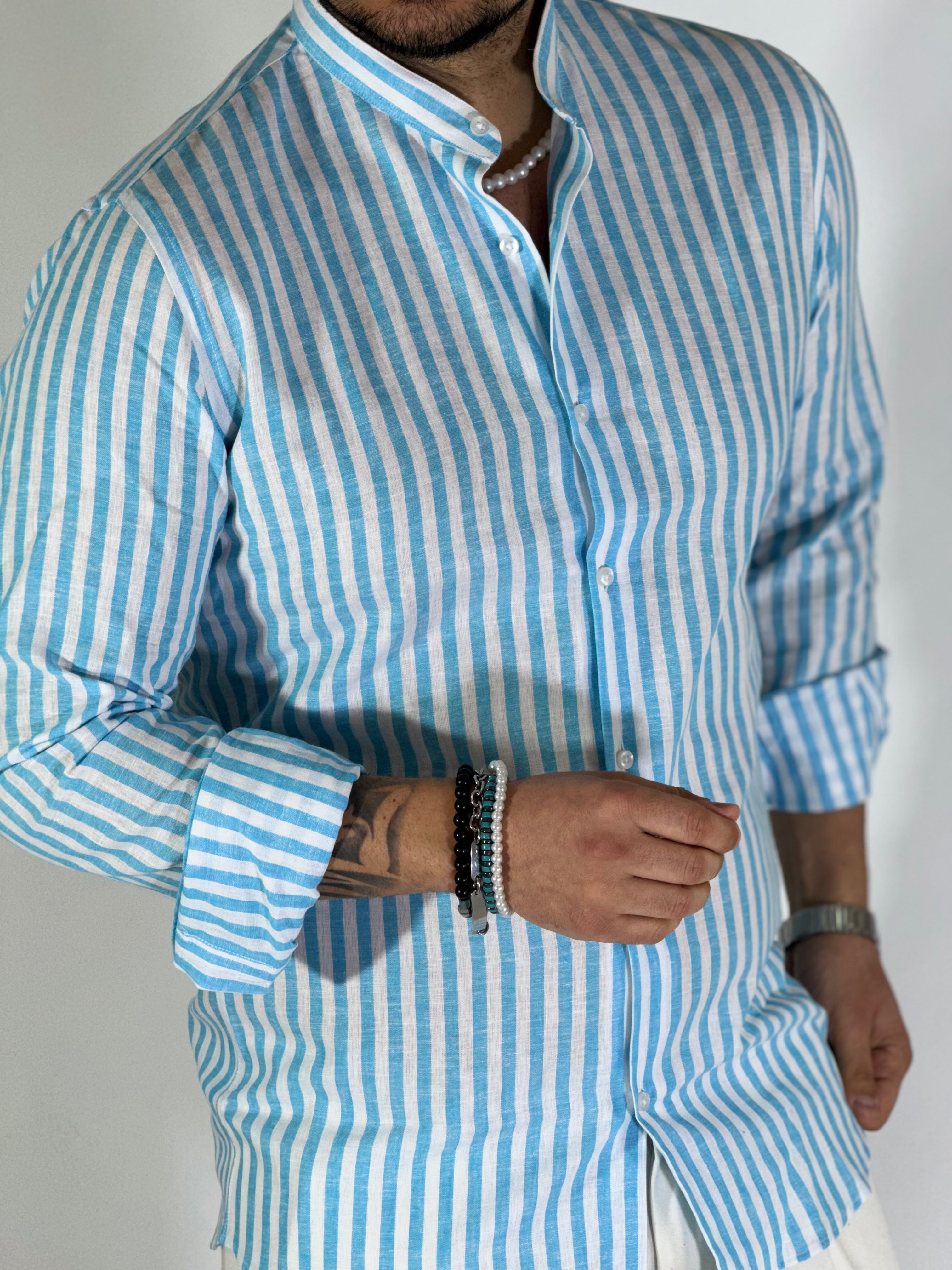 Camicia lino stretta coreana migliaccio ANICE