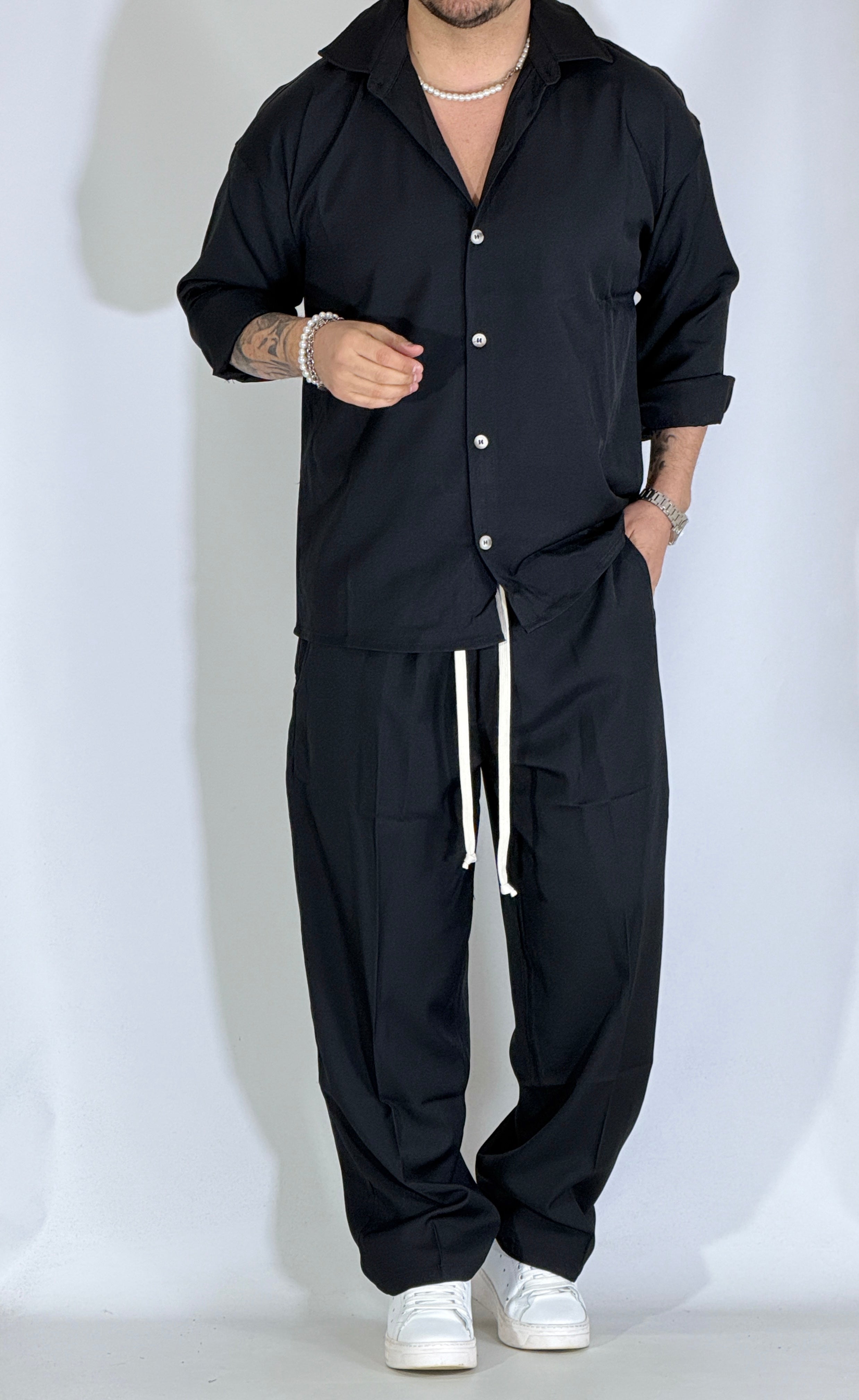 Coordinato fondo ampio nero FMT6445