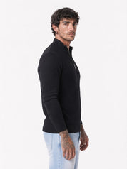 Maglia lupetto zip nera M886