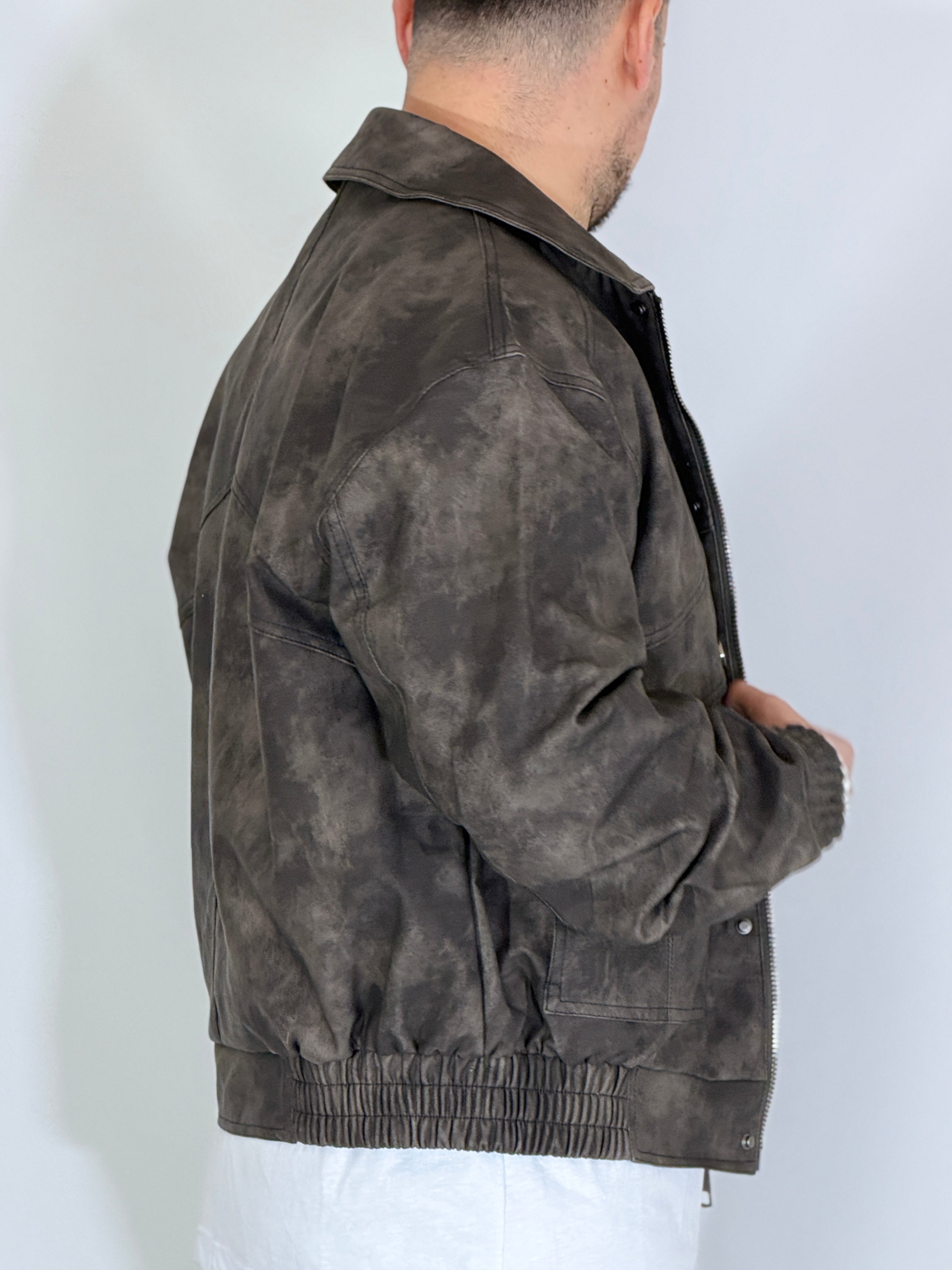 Giubbino eco-pelle nero XH8923
