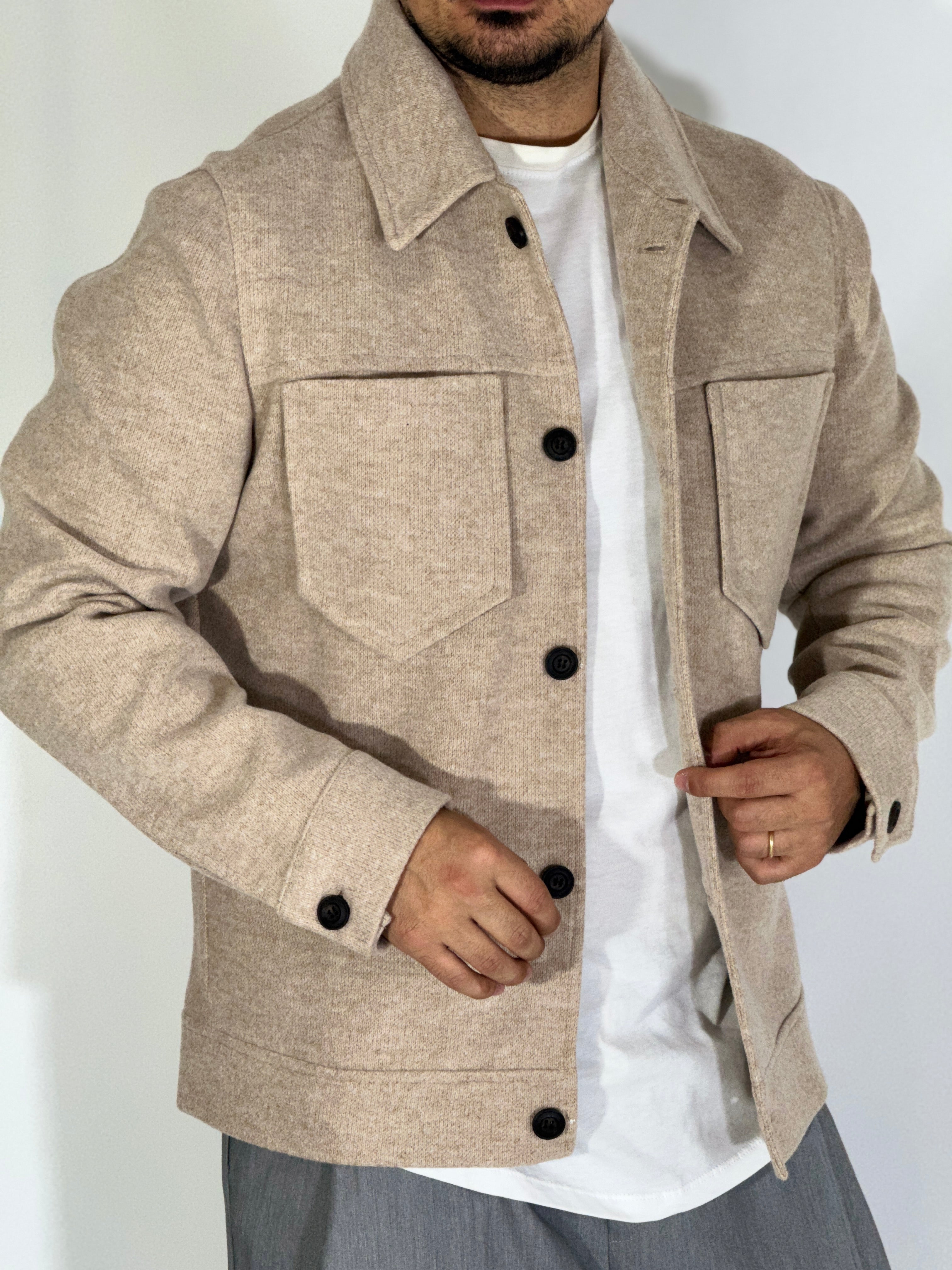 Giacca in panno Marco Nils beige GEVA