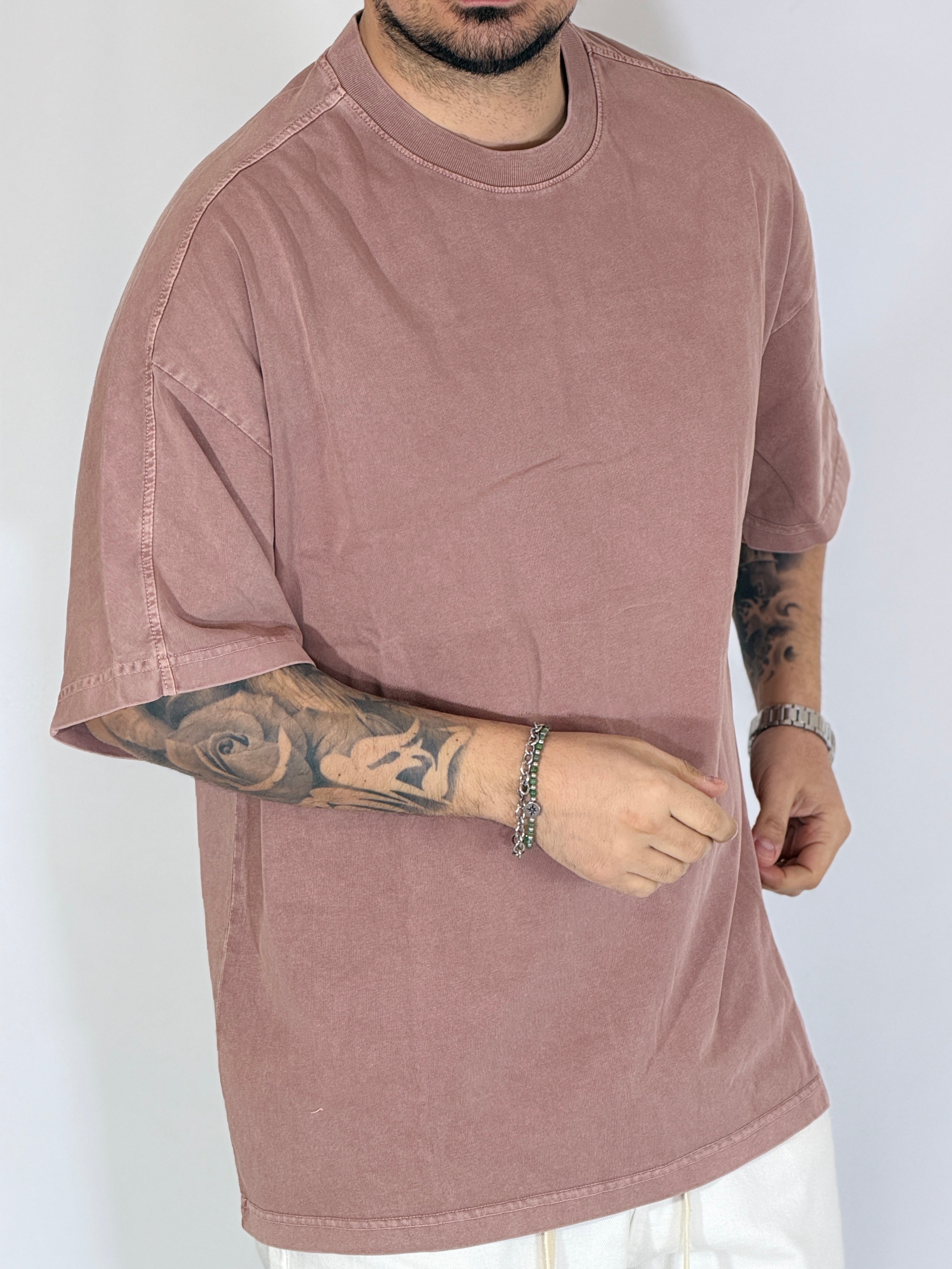 T-shirt fiammata cipria 089G