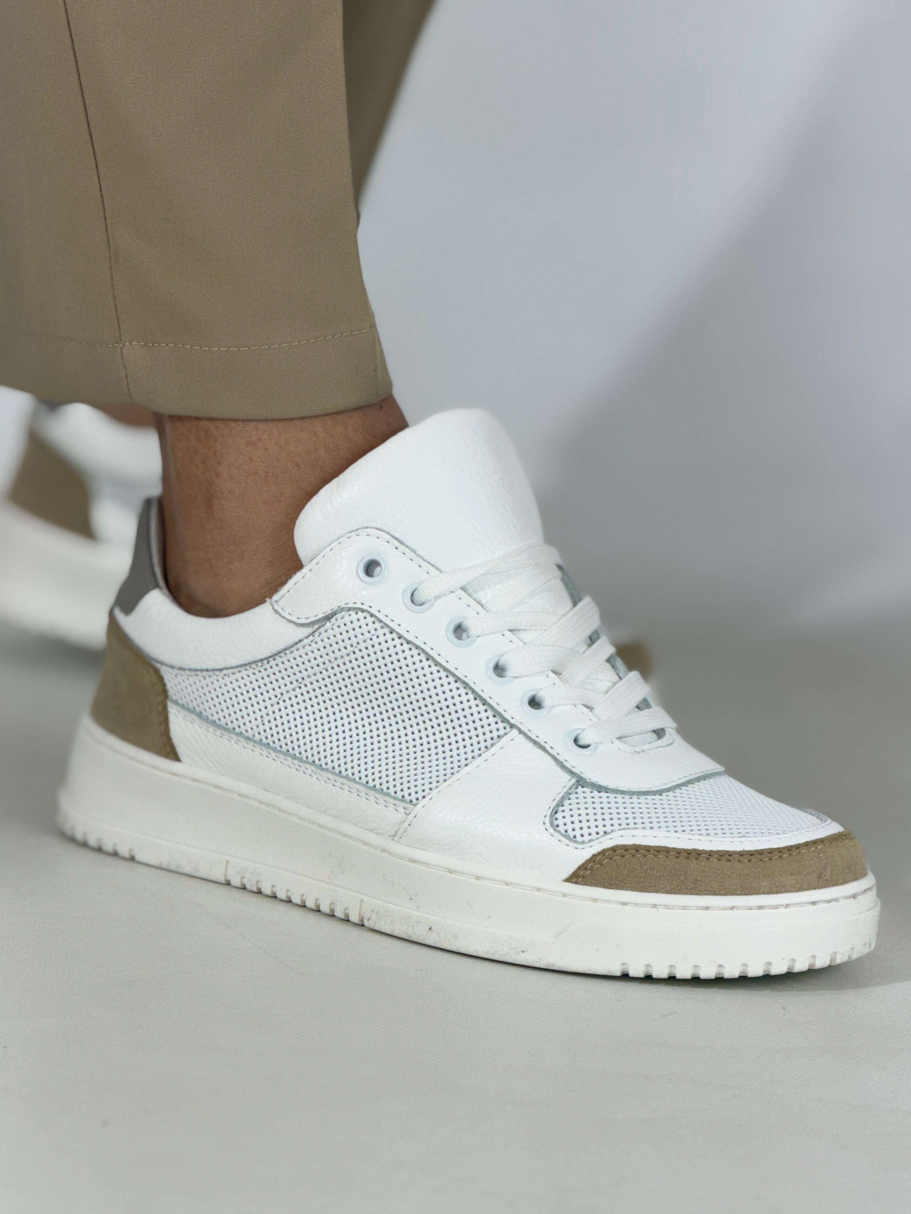 Scarpa forata riporto beige DB81F