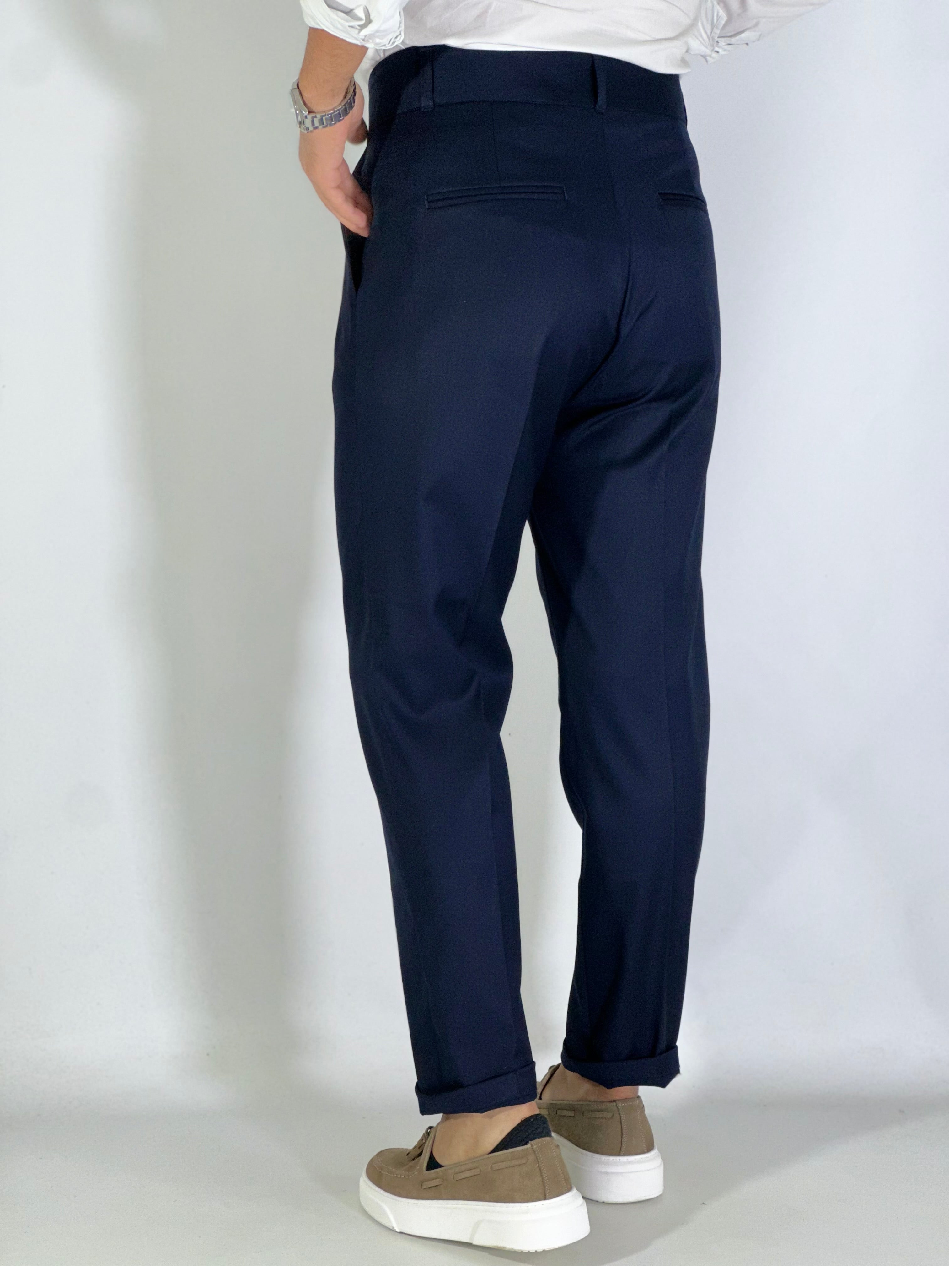 Pantalone vita alta migliaccio blu tennesse