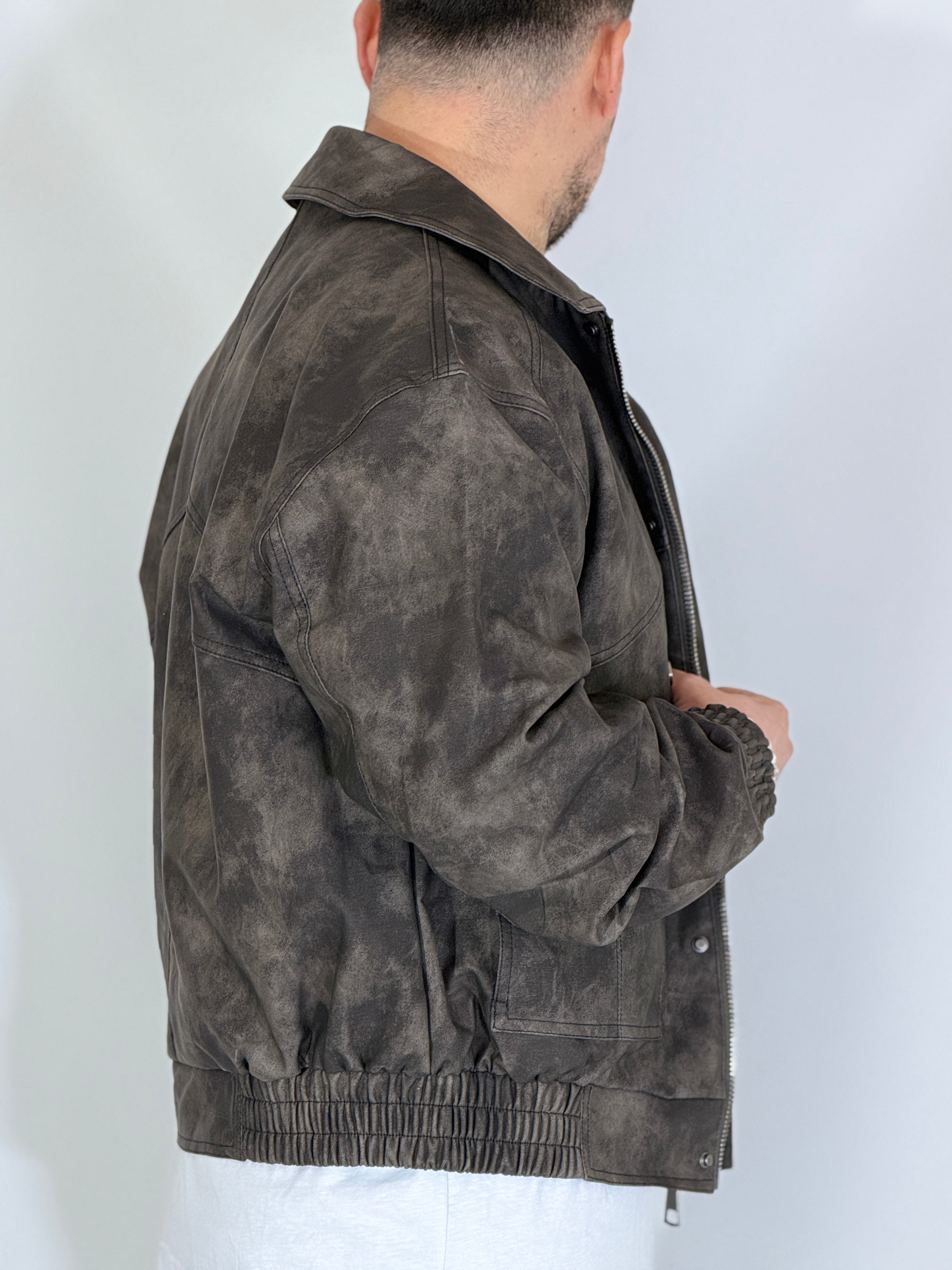 Giubbino eco-pelle nero XH8923