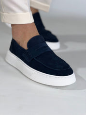 Mocassino casual camoscio BLU DR801