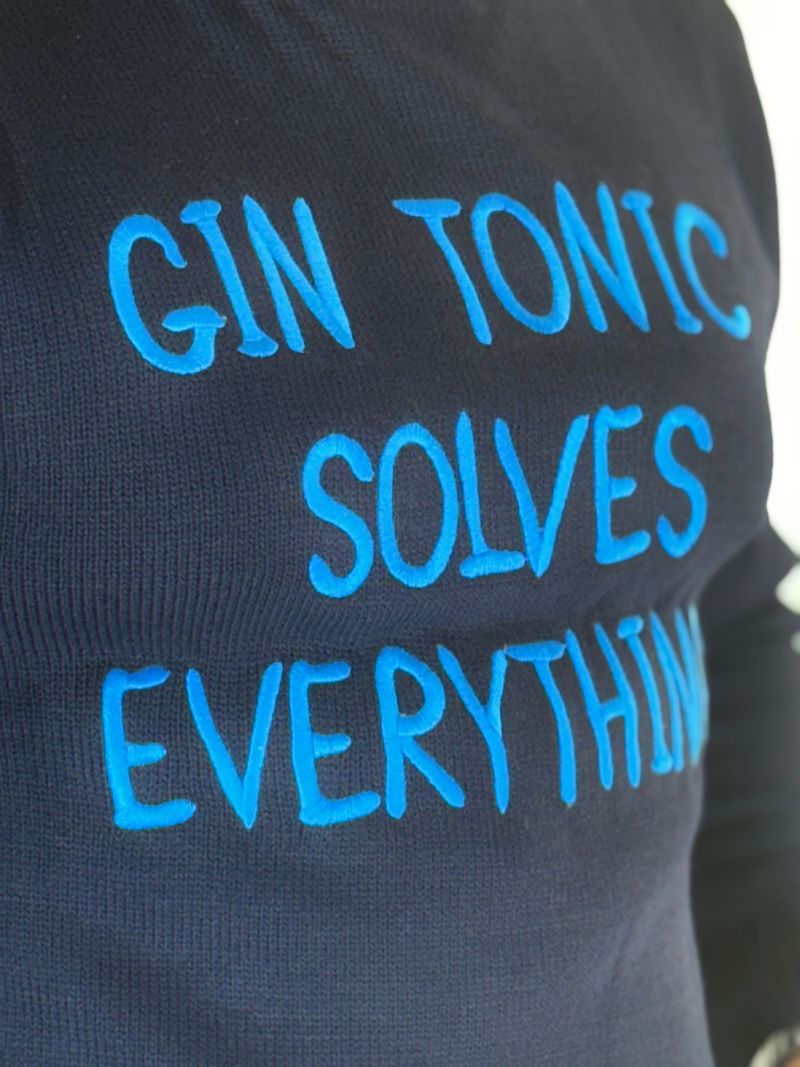 Maglia girocollo blu GIN TONIC ADG772