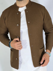 Seven · Cardigan coreano tabacco