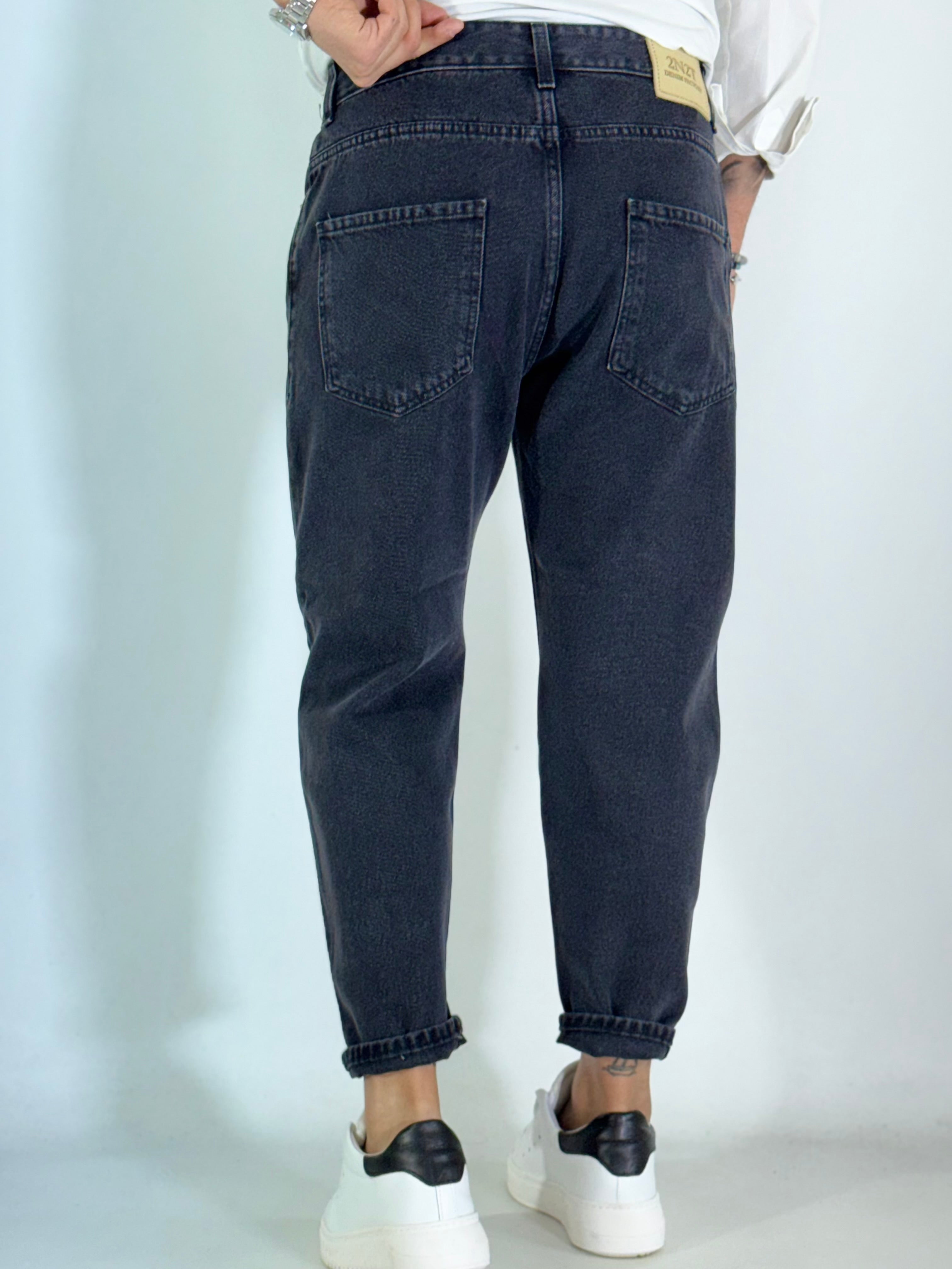 Jeans carrot pulito cenere scuro 2N2T