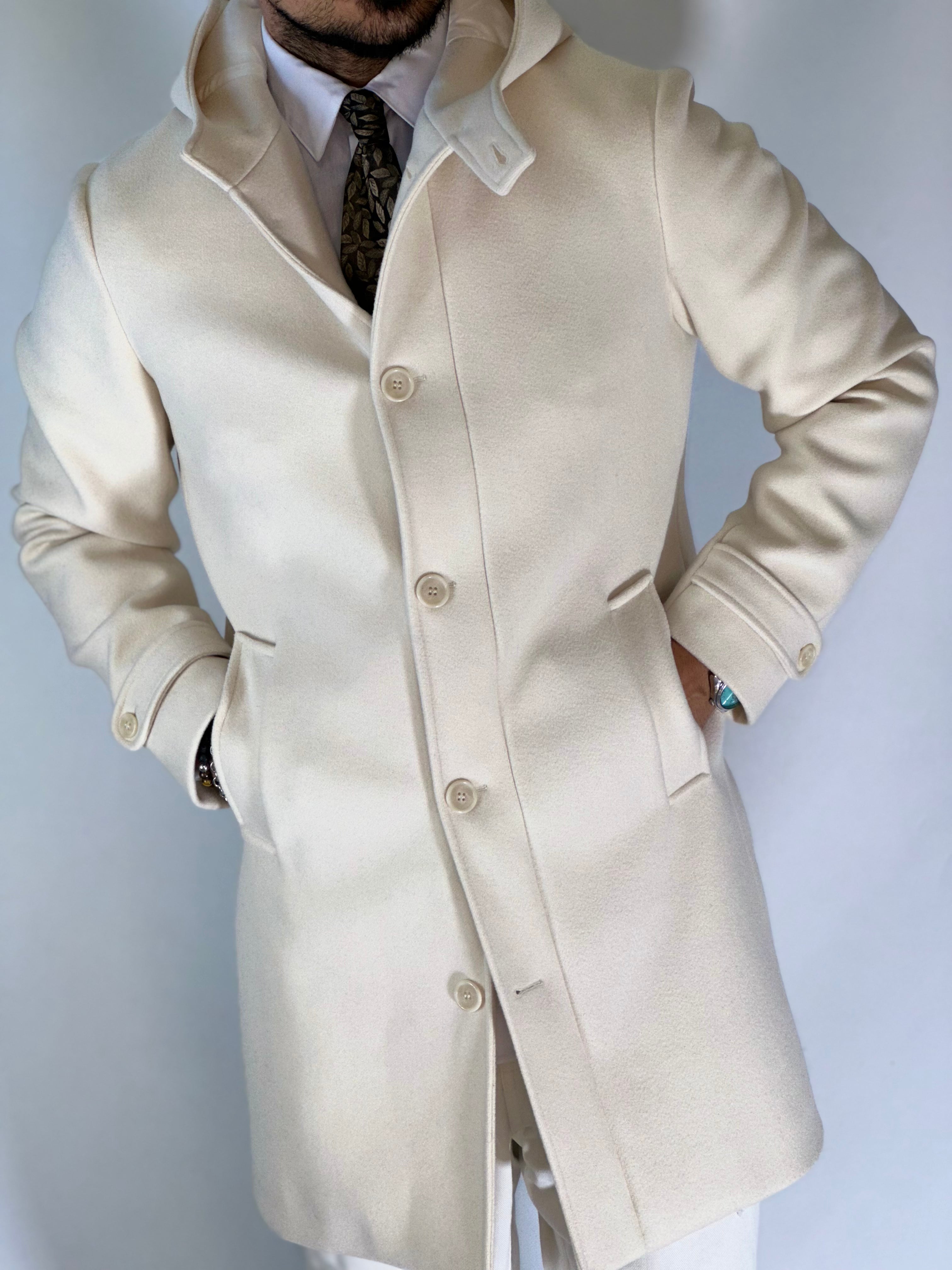 Cappotto cappuccio panna SCO/07
