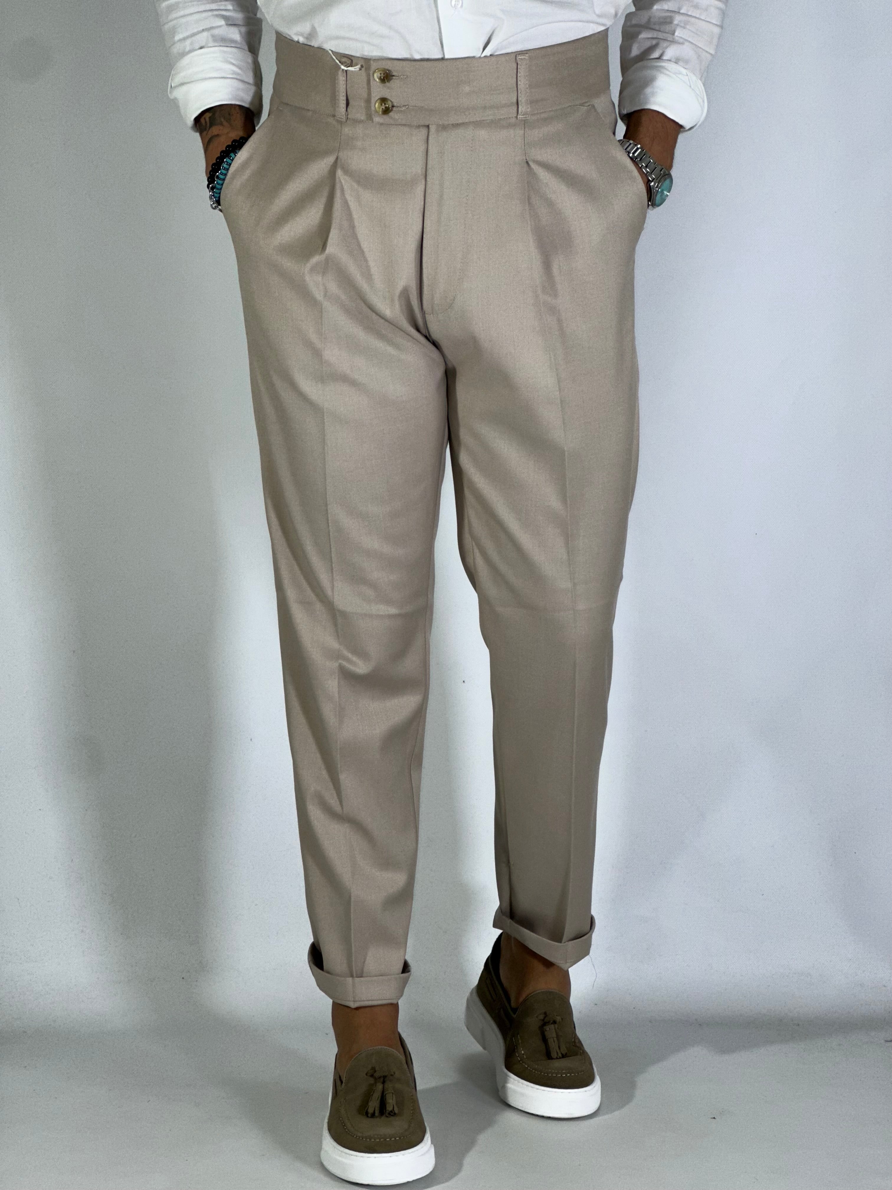 Pantalone vita alta migliaccio beige tennesse