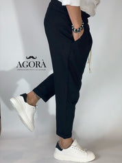 Pantalaccio in lino nero DC5000