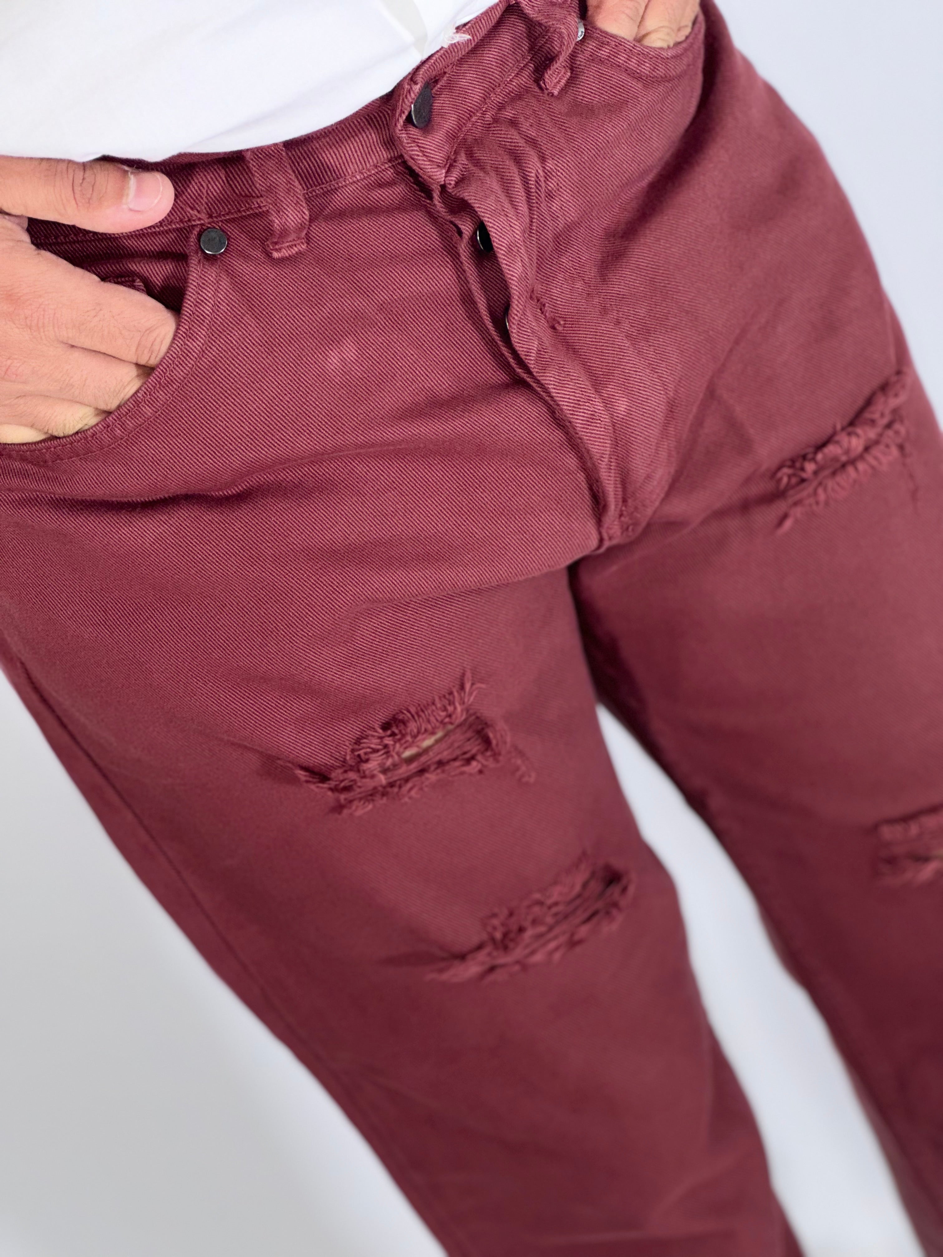 Pantalone loose fit bordeaux GV101