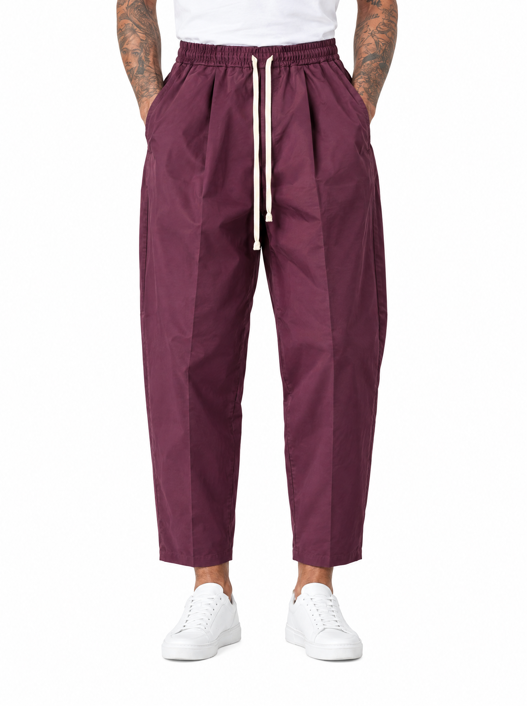 QUENTIN Pantalaccio japan con pinces bordò