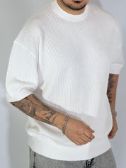 T-shirt a costine rice white W86102/86314