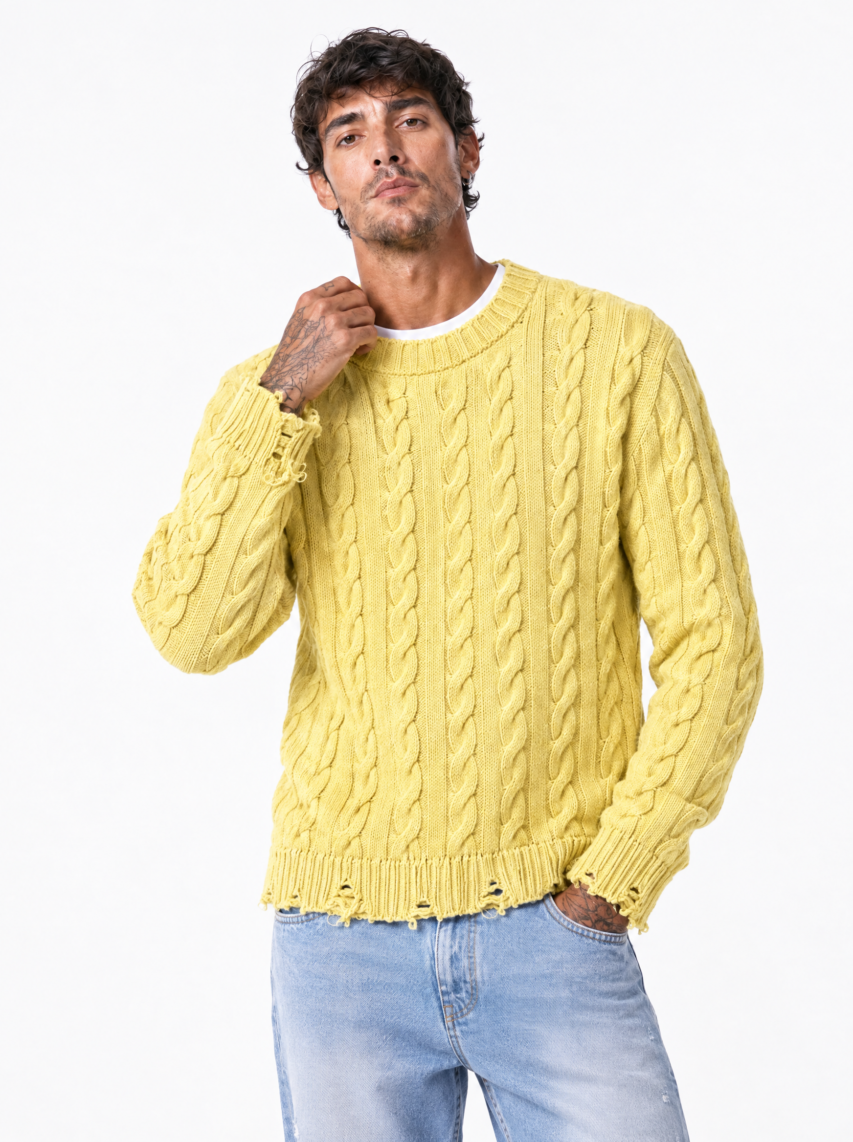 POLI BRAID Girocollo a treccia paglino
