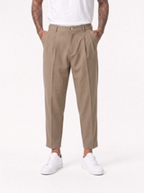 NOMAD AD45 Pantalone carrot con pince cammello