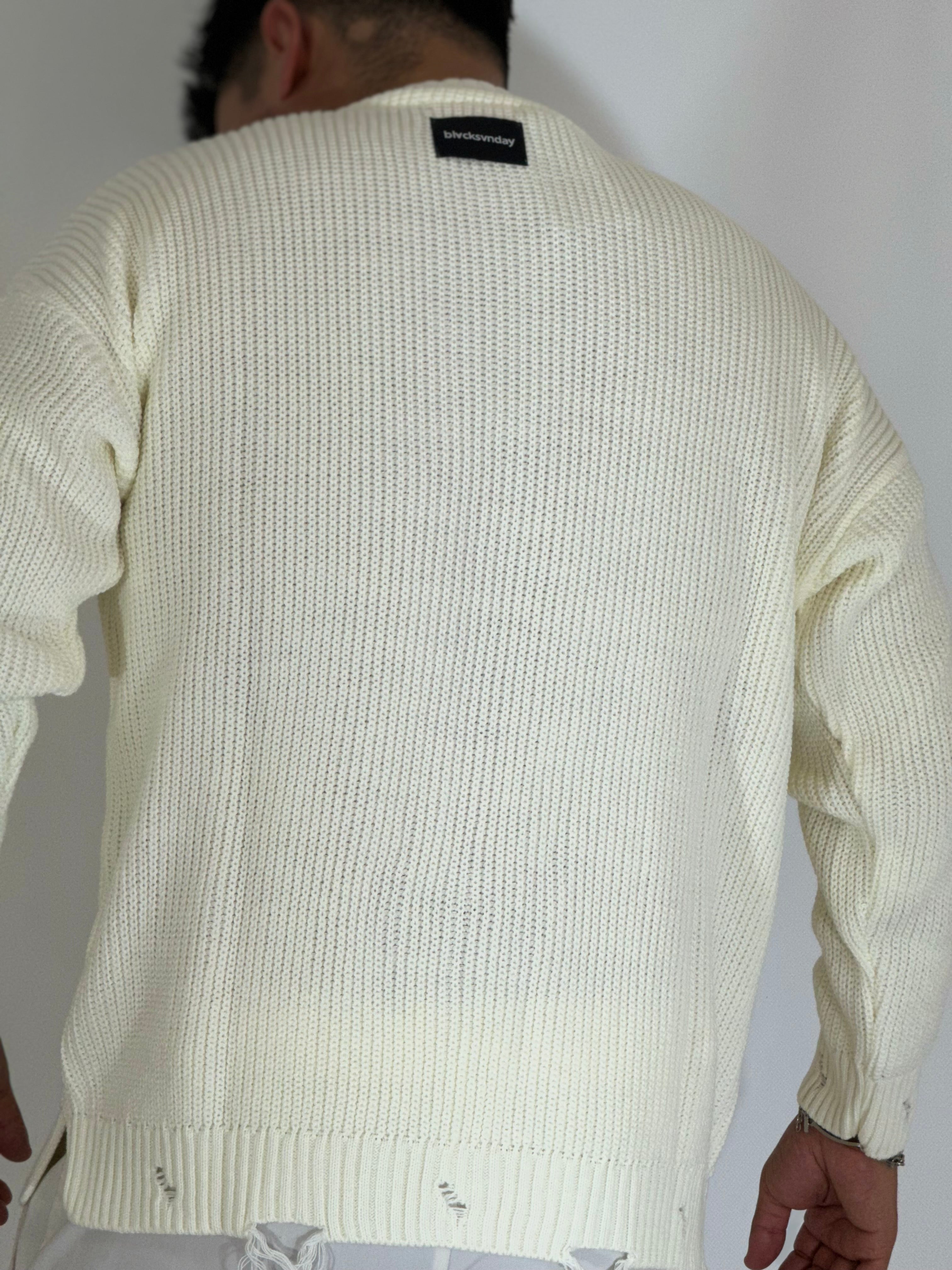 Maglione spalla scesa panna CAPORETTO