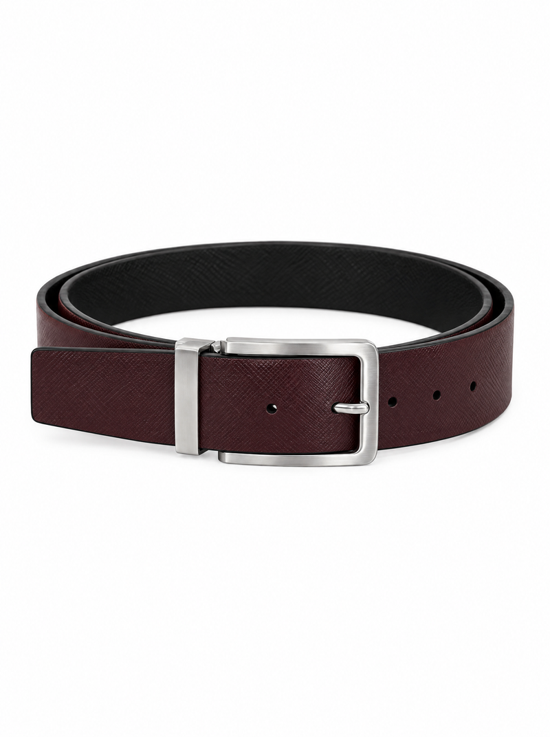 Cintura double face nera-marrone 402/35
